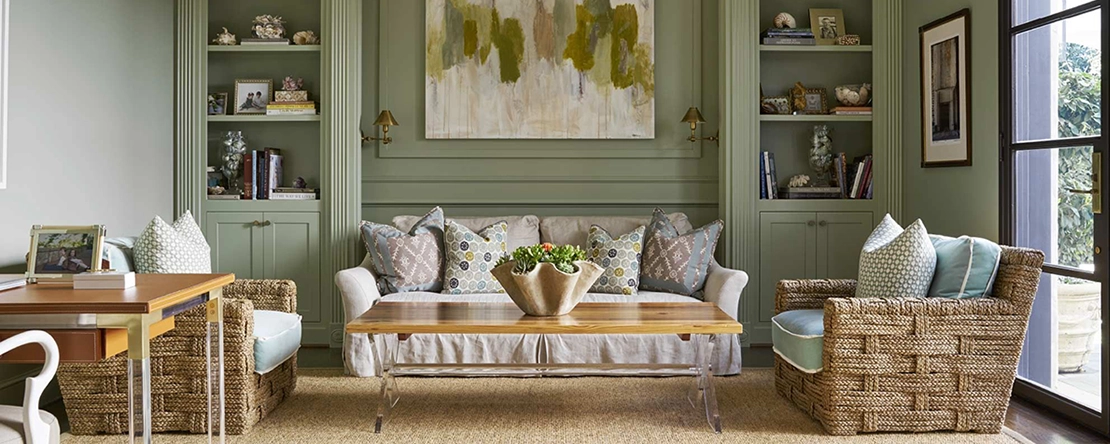 Оливковый цвет в интерьере