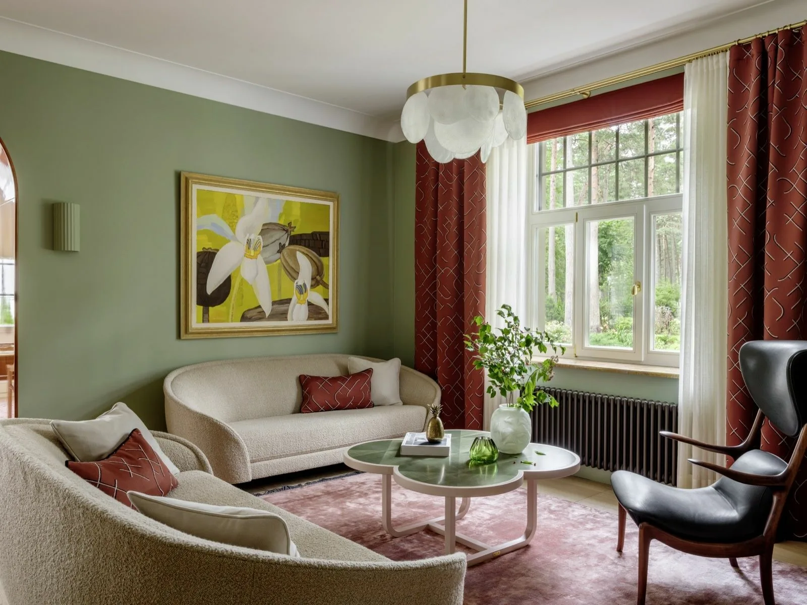 сочетание цветов с оливковым в интерьере