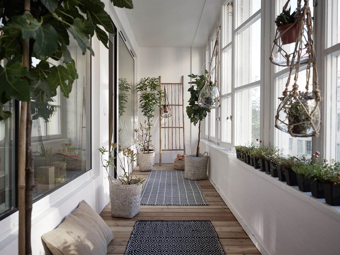 балкон с растениями